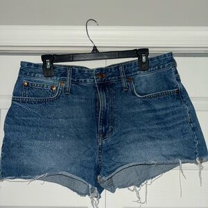 Madewell Distressed Blue Jean Shorts